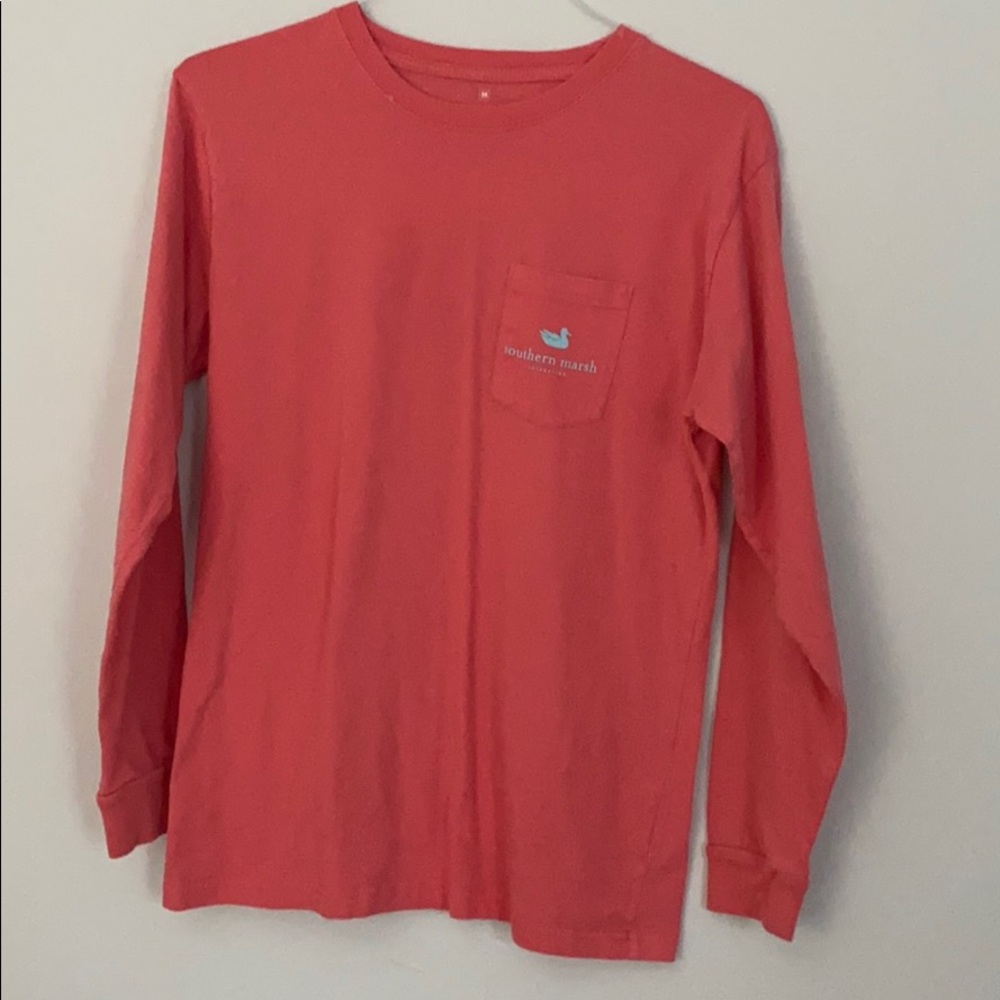 Coral long sleeve southern marsh shirt